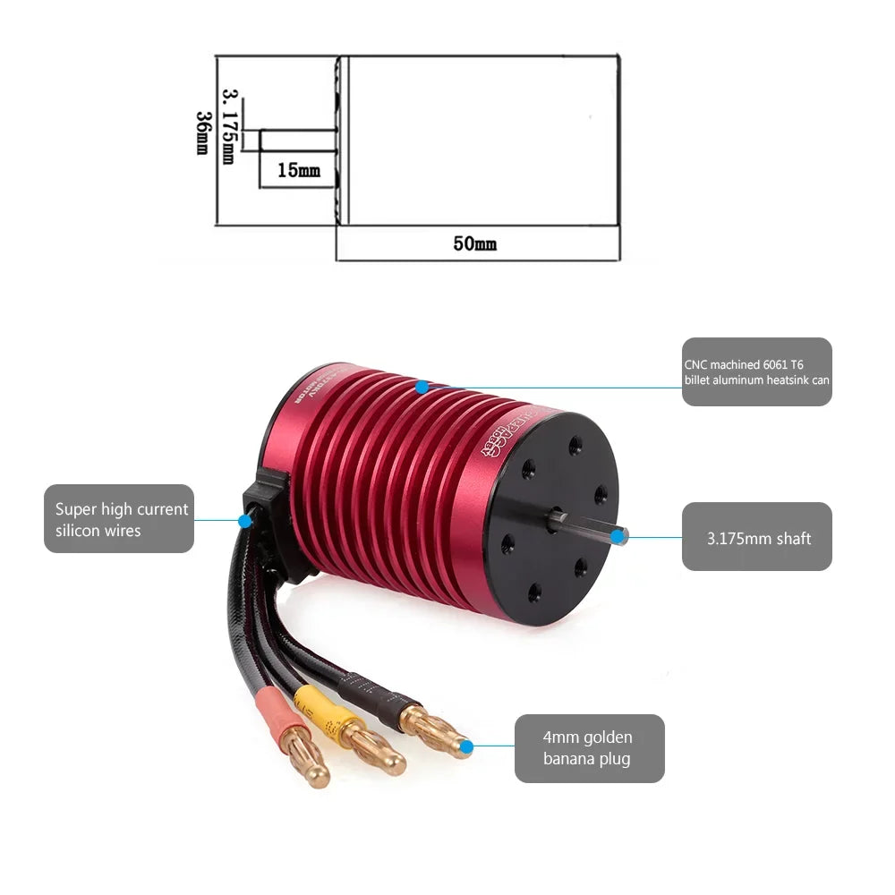 BEC HOBBY SURPASS RC 45A Waterproof 4370KV for with Brushless ESC Car Eccomum 1/10 Truck Motor F540
