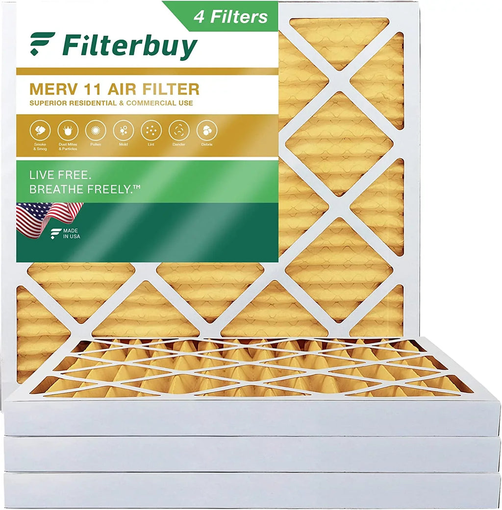 Furnace Air 15x15x2 Filterbuy (4-Pack) AC HVAC Pleated 11 Filters MERV