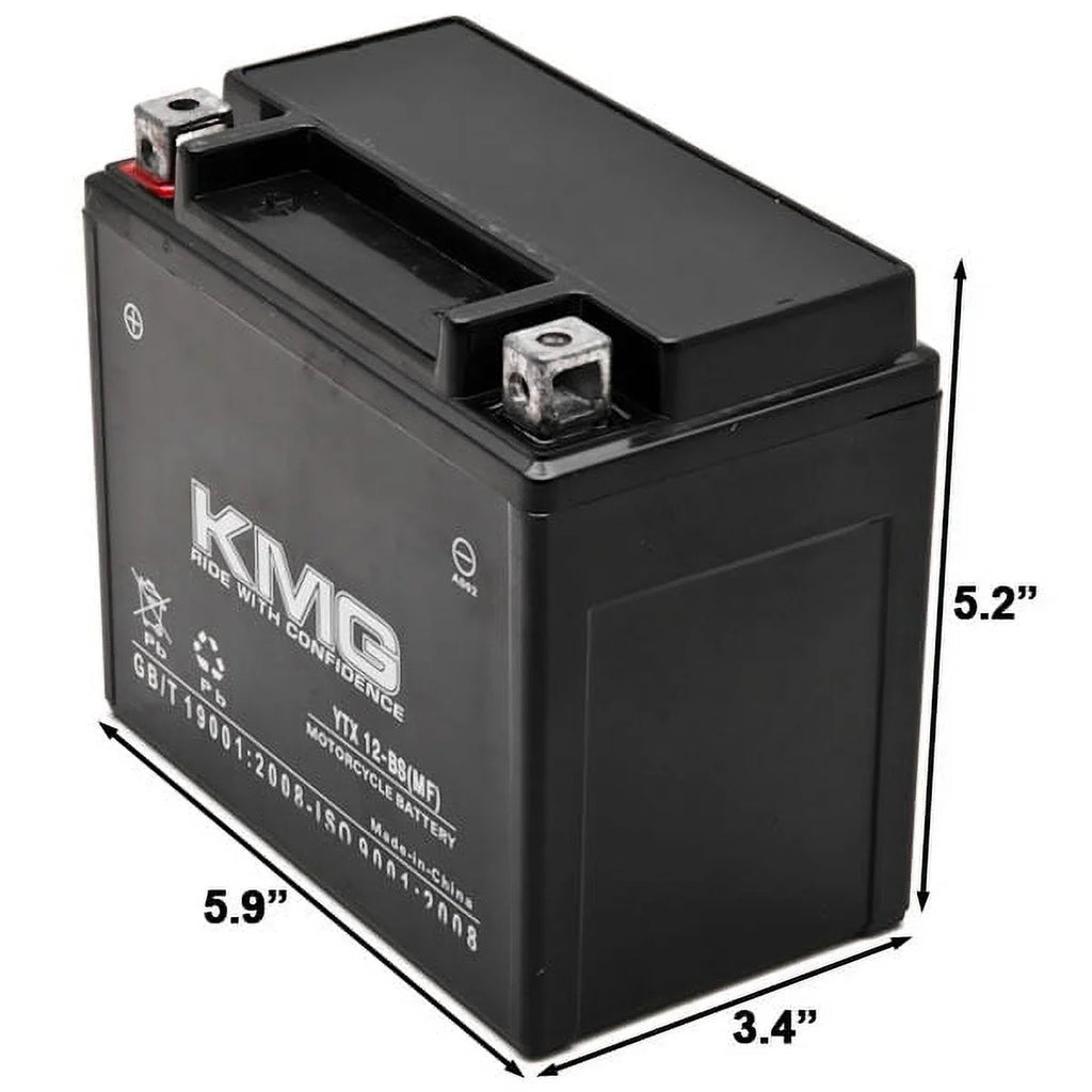 ATV High Maintenance SMF 2001-2004 Battery GSX-R1000 Replacement Powersport Suzuki PerFormance Free Motorcycle 12V Compatible with YTX12-BS Scooter Snowmobile OEM 1000 Sealed KMG Battery
