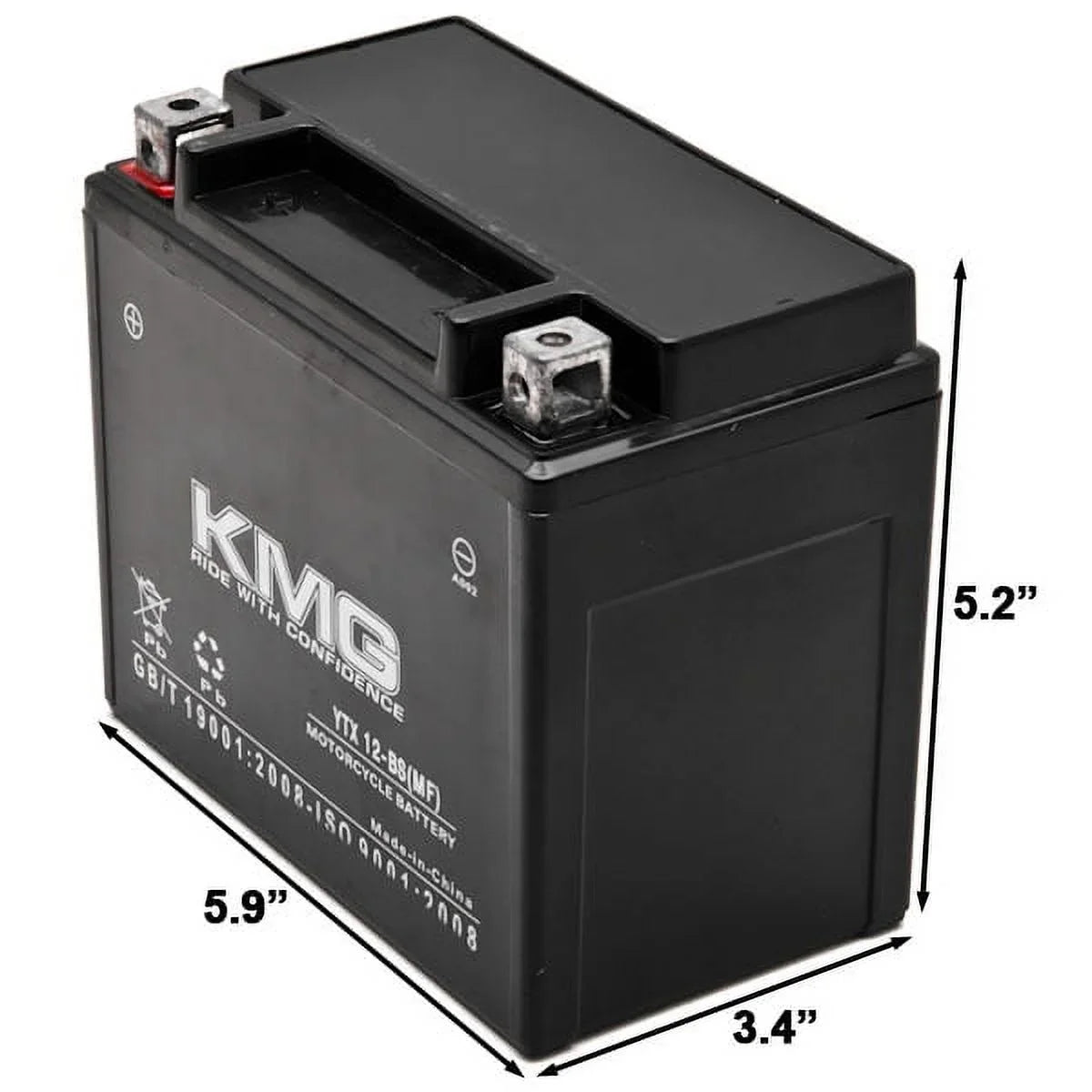 ATV High Maintenance SMF 2001-2004 Battery GSX-R1000 Replacement Powersport Suzuki PerFormance Free Motorcycle 12V Compatible with YTX12-BS Scooter Snowmobile OEM 1000 Sealed KMG Battery