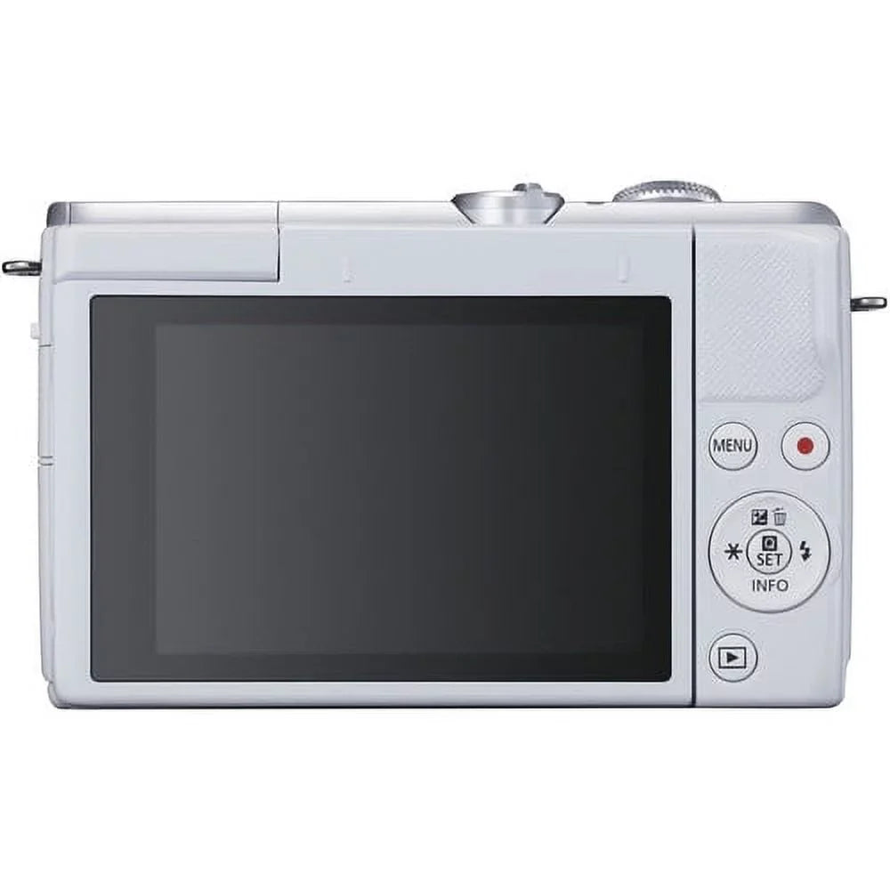 Battery Camera More Mirrorless EOS M200 Canon with Digital Spare (White) + Kit 128GB Card 15-45mm Lens with + Memory