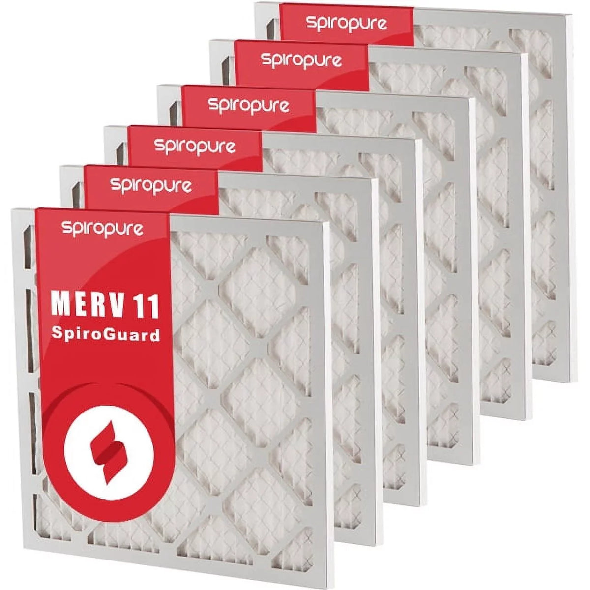 '- MERV USA (6 SpiroPure in Filters Pleated Air Made 17.38x17.38x1 11 Filter Pack)