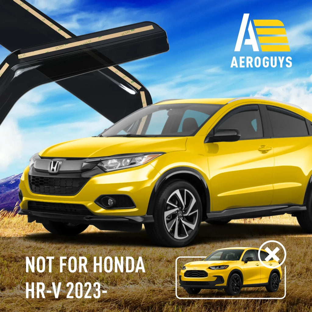 Car In-Channel 2016-2022, for Window Visors, Sun Visors Wind Fit Accessories AEROGUYS - 4 Vent Extra pcs. Deflectors Durable Rain Honda AG0157 Window Visors, HR-V Guards
