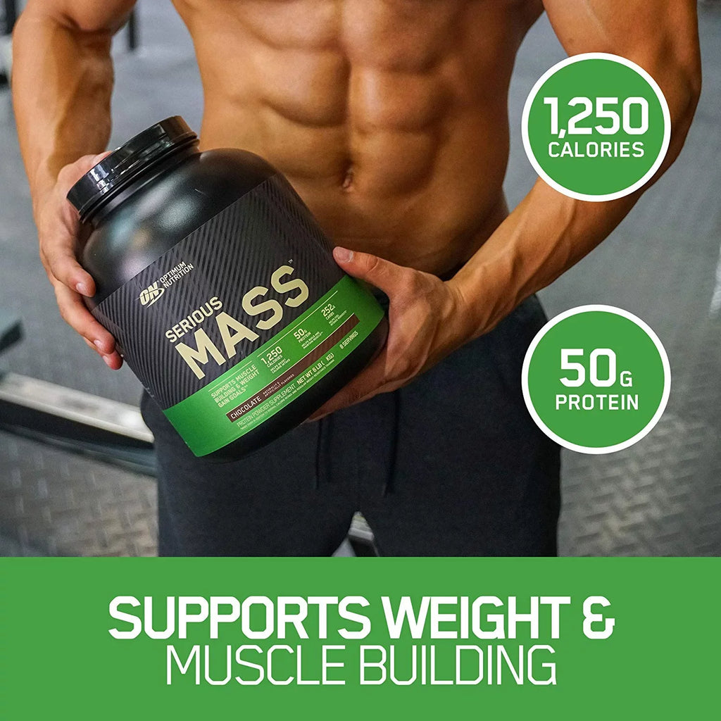Powder, Protein Gainer Weight Serious Vanilla, Optimum 6.lb Mass, Nutrition,