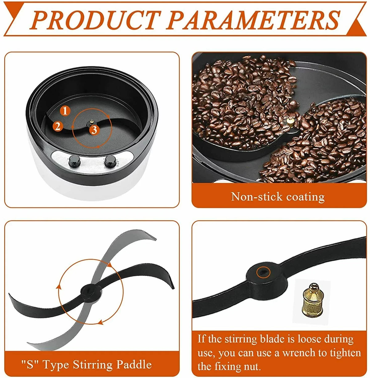 800W Machine Roaster Shanna 800G Coffee Coffee Home for Commercial Roaster 110V Bean Electric