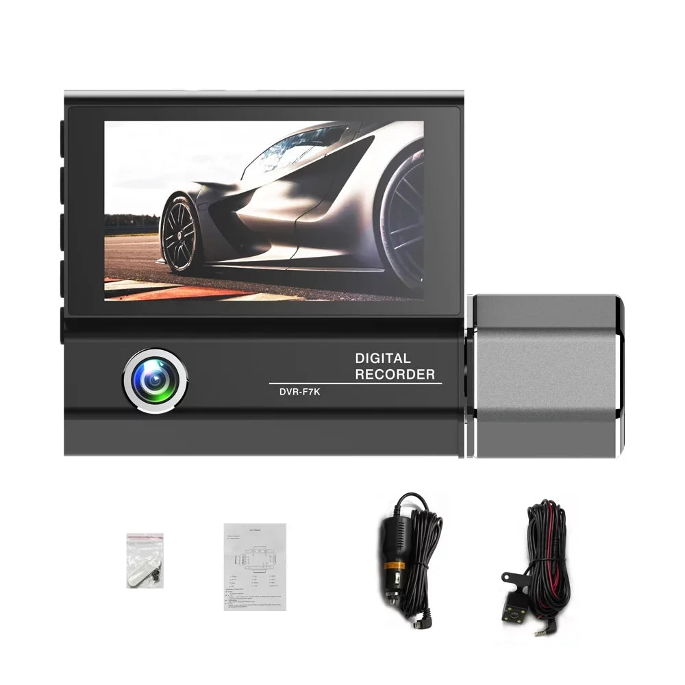 Video Gecheer 4in Cam Mirror Recorder Driving Clear 3 Recorder Safety Auto Cameras Car Dash Car Rearview Recording Car