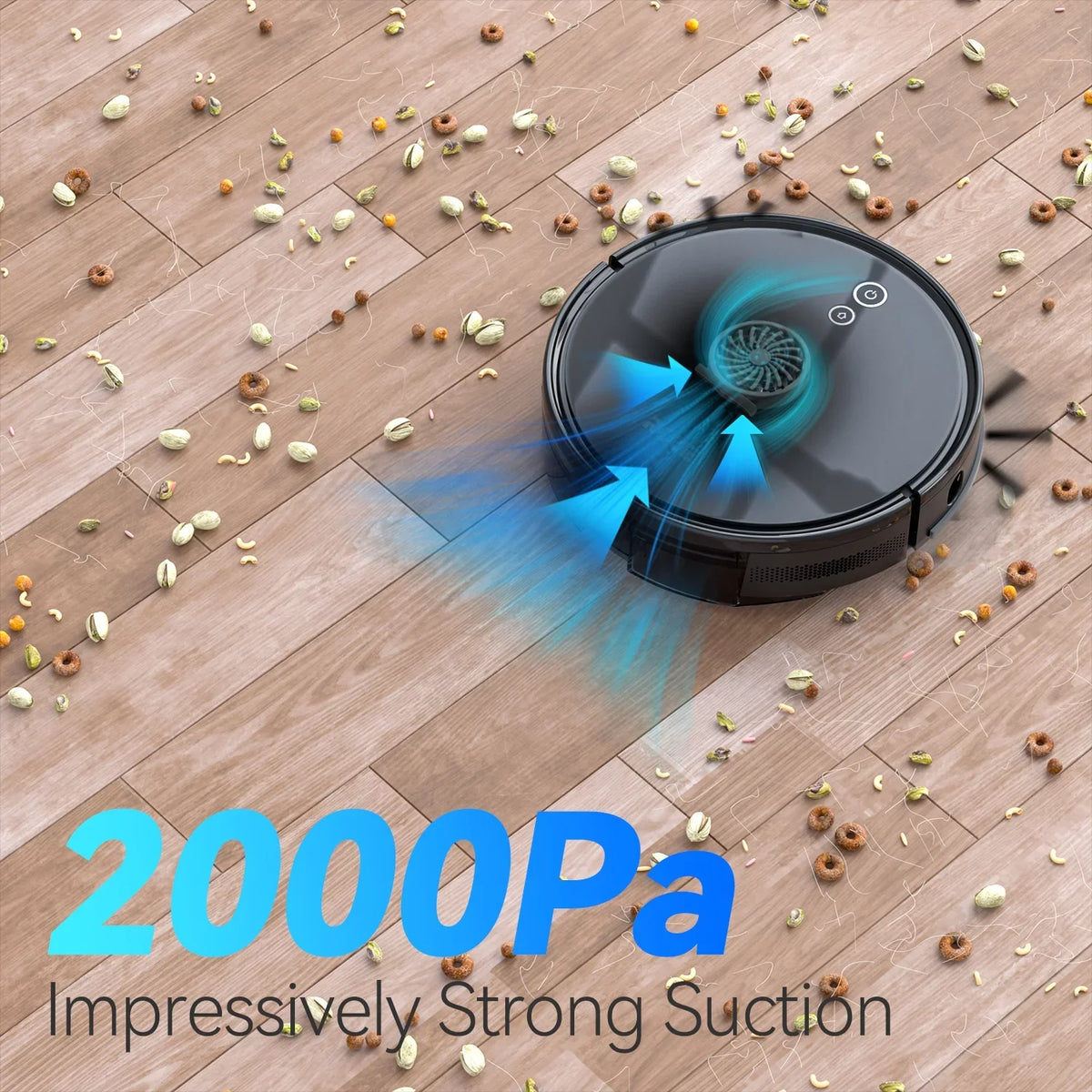 Floor Robotic with 2000 Robot 600ML Battery Care, Pa Suction Low & Automatic Cleaner, Ideal Self-Charging, 2600mAh Life Rove Pet Pile Strong and Hard for Carpet Sweeper Dustbin, Vacuum