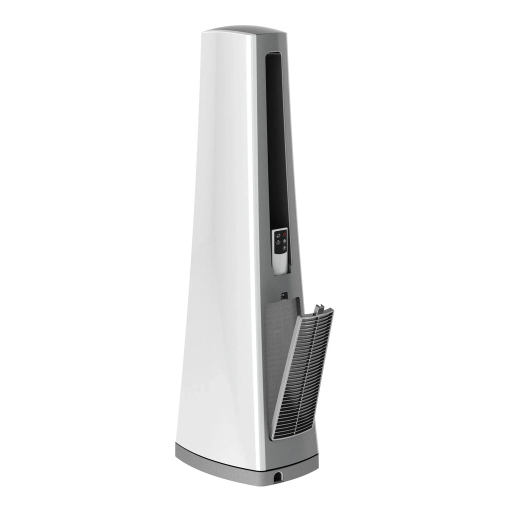 Timer Oscillating Fan Tower Bladeless Lasko and 36" AC615, 4-Speed with New Remote, Gray,