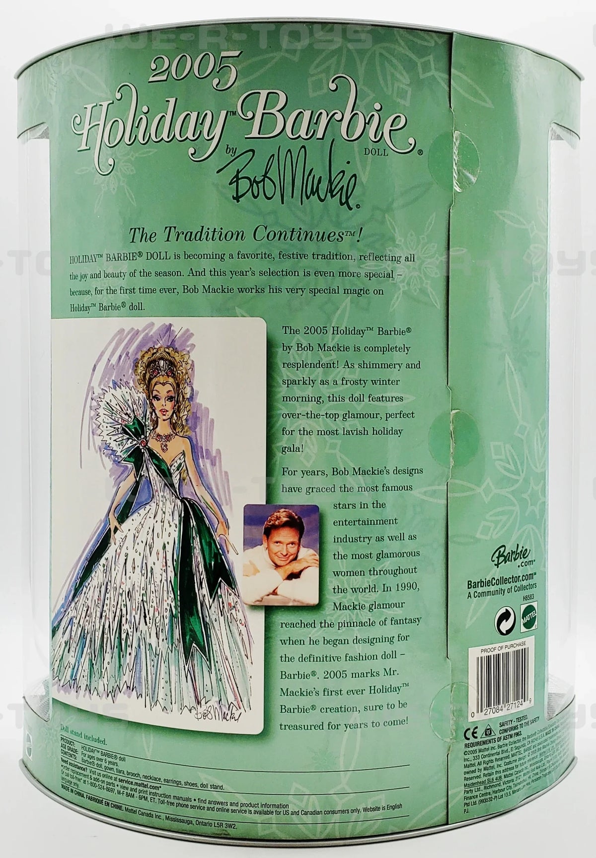 Bob Barbie Mackie Mattel by 2005 Emerald Doll H8583 Holiday