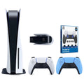Camera Playstation Sony 5 Bundle Disc Aiming Grip Kit with FPS With Blue Rings 1080p Console Precision Extra Controller, and Version HD Surge