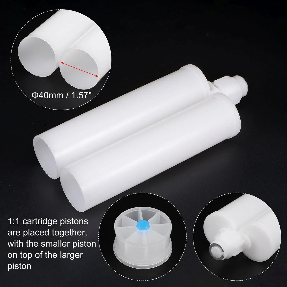 1:1 2Pack Gun with for Plastic Cartridge Uxcell Dual Tube Mixing Epoxy 400ml/13.5oz Adhesive Cartridge, Glue