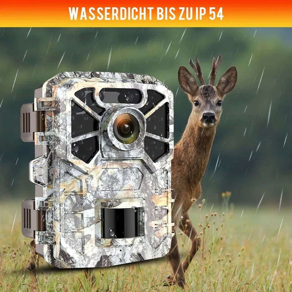 Surveillance, Infrared 120° Vision Angle Game Farm Monitor Trail Camera Trail Monitoring, Night with 2 Wide Camera, Waterproof 30MP Wildlife Pack with 2k Hunting Lens