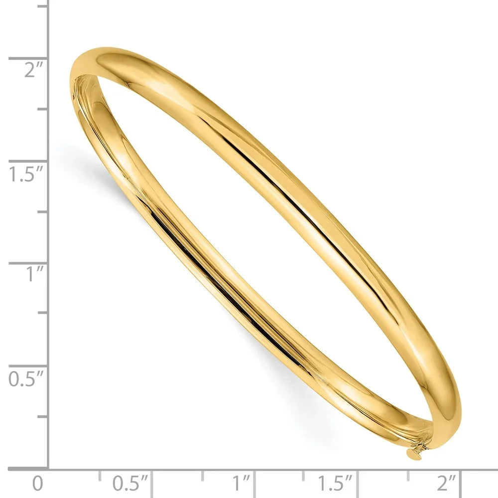 3/16 High 14k Hinged Bangle Bracelet QHP3/16O Oversize Polished