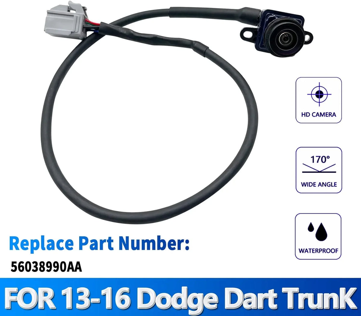 Multiangle Dodge Rear Replaces with Views Mounted Back Compatible Camera Trunk Lid Up 2013-2016 56038990AA View