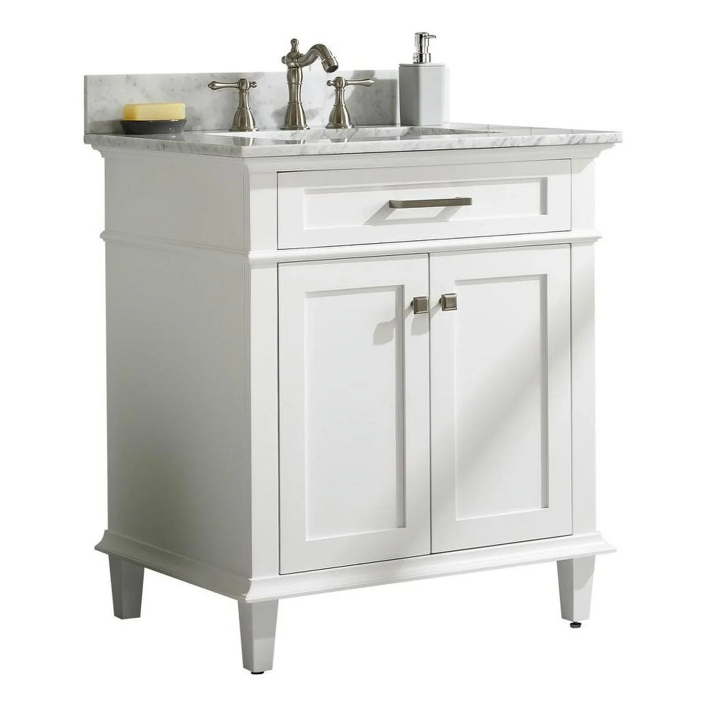 Legion Wood Furniture Sink MDF/Veneer Cabinet Vanity Contemporary in White 30"