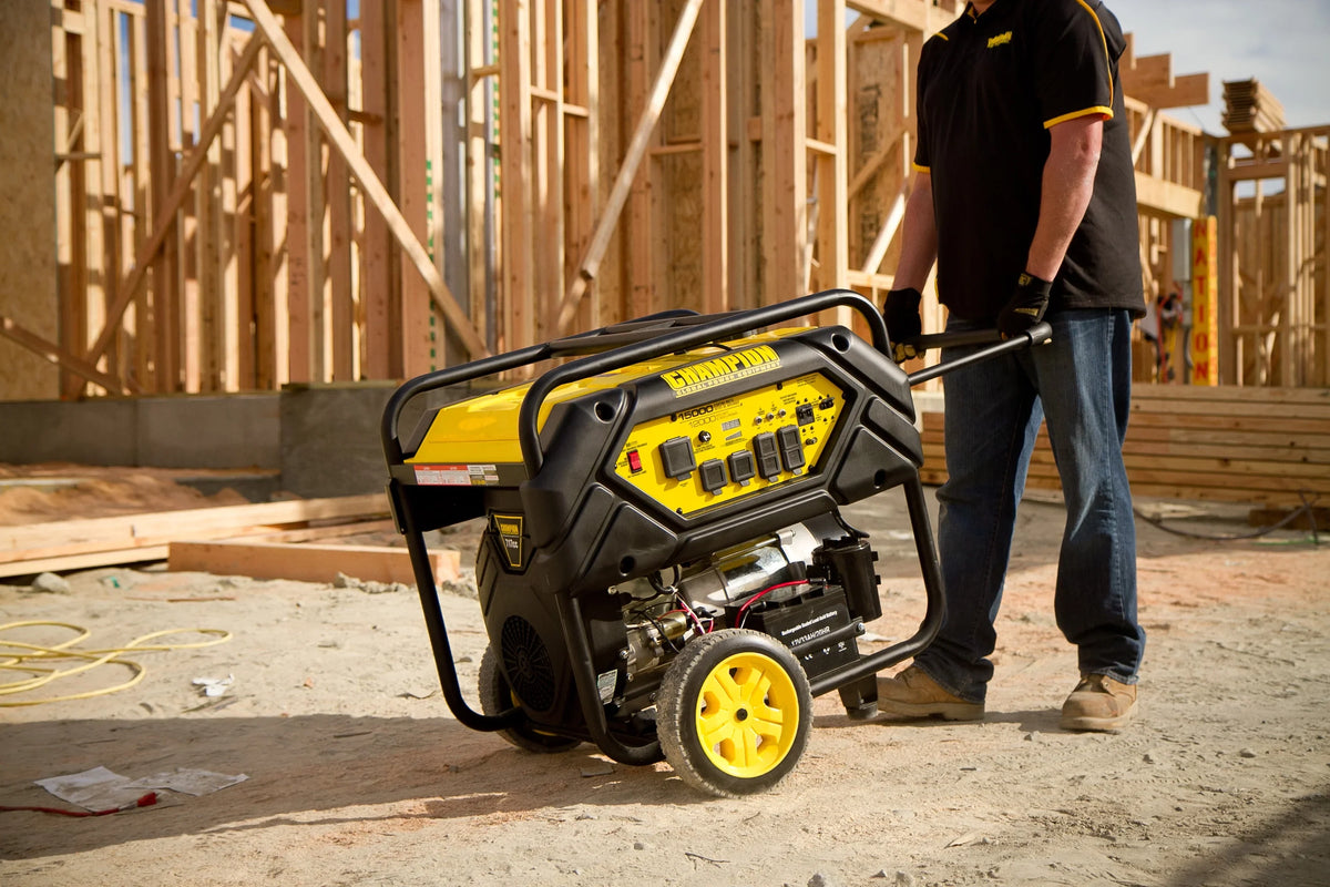 Portable with Champion Hook Equipment Watts Lift 15,000/12,000 Power Start Electric Generator and
