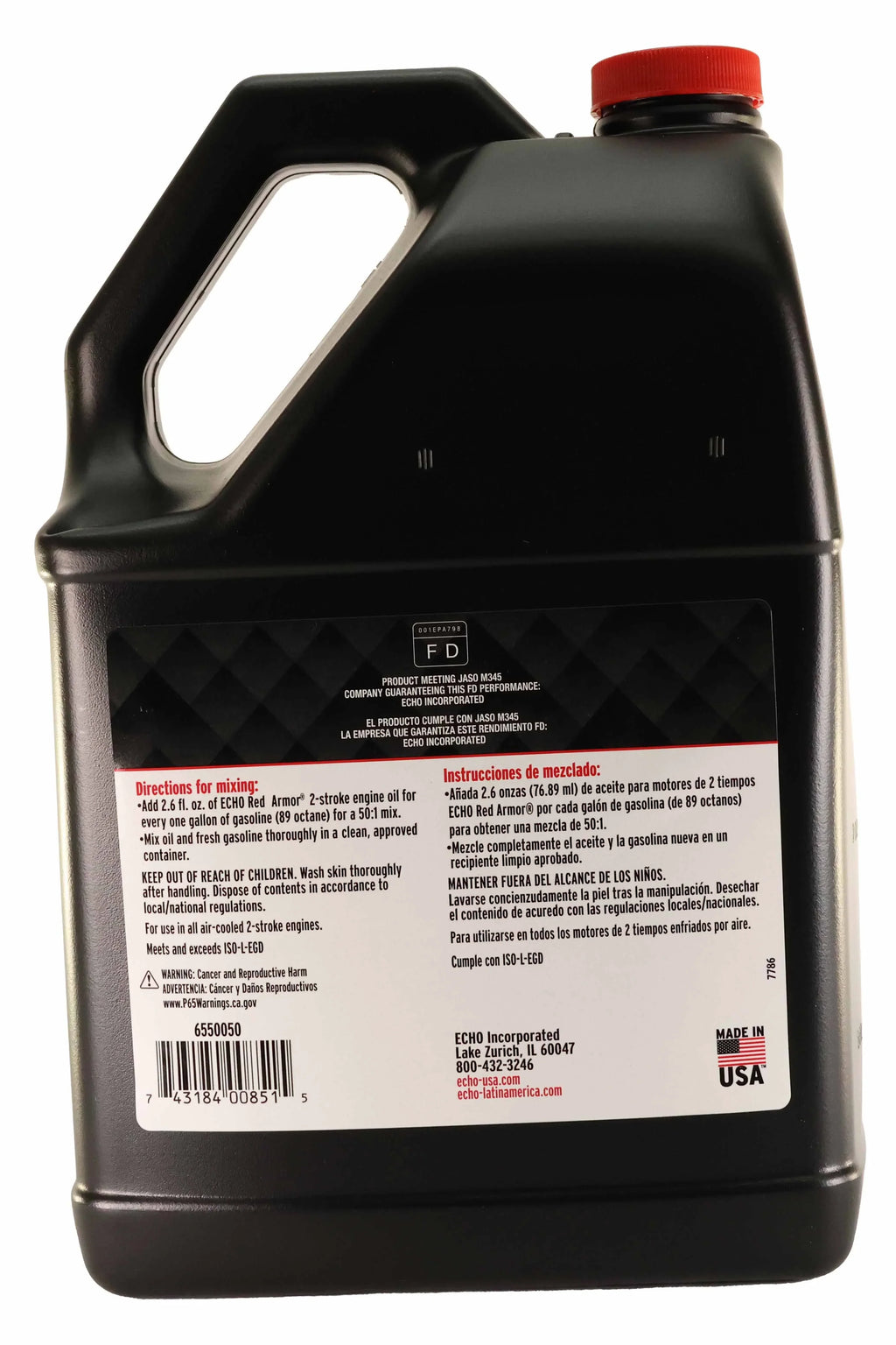 Engine 6550050 Oil Original Red - Armor Gallon Echo (1 Bottle) 2-Cycle Equipment