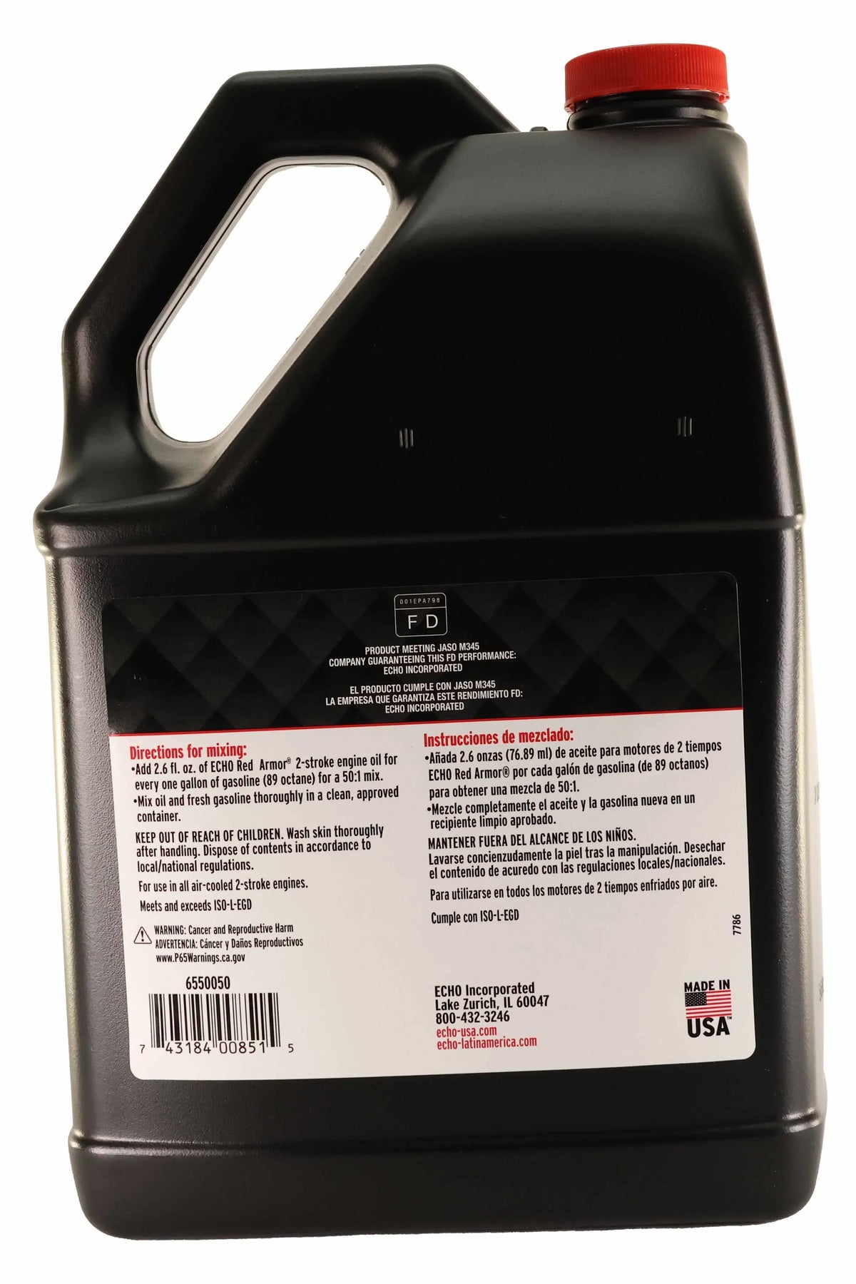 Engine 6550050 Oil Original Red - Armor Gallon Echo (1 Bottle) 2-Cycle Equipment