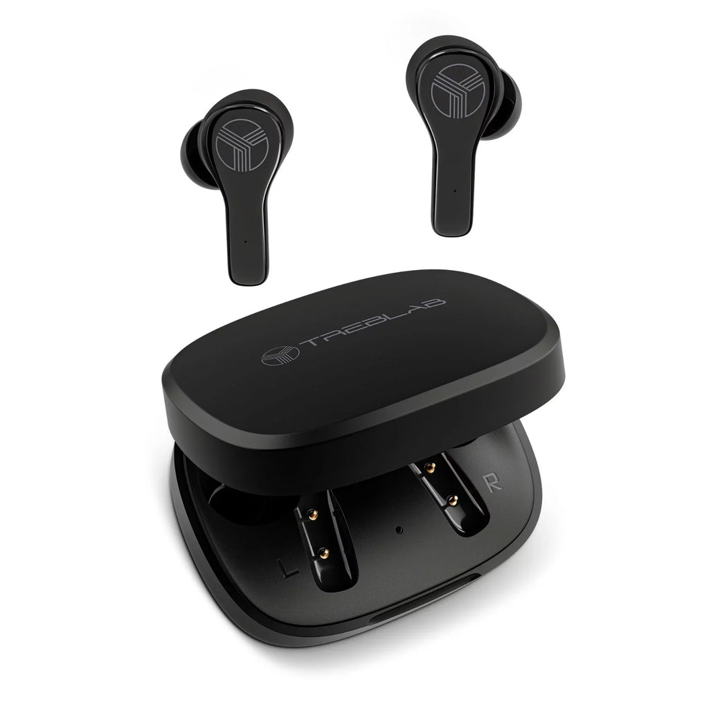 Play Waterproof Port, with Black WX8 Case True 5.1, Isolation, Bluetooth Time, Touch of Charging, USB-C Noise up Wireless 28H Earbuds Earbuds, - Includes Charging Control TREBLAB w/Wireless and IPX8