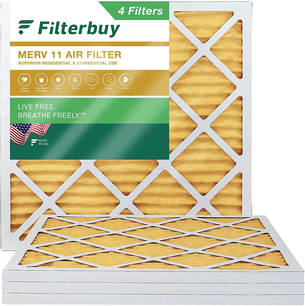 Filterbuy Filters HVAC 11 Air 24x24x1 Furnace AC Pleated MERV (4-Pack)