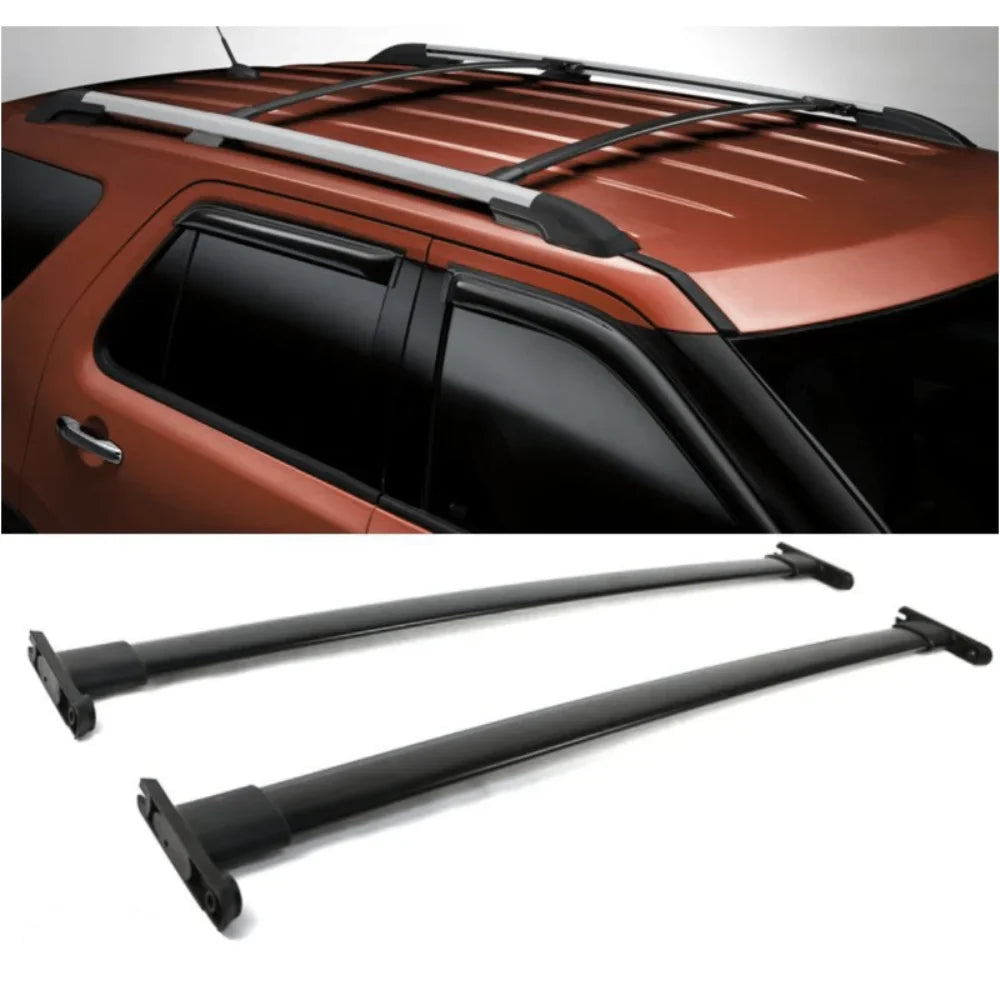 Police Ford Black Explorer Bar Interceptor For Rack Utility Aluminum Roof 2Pc