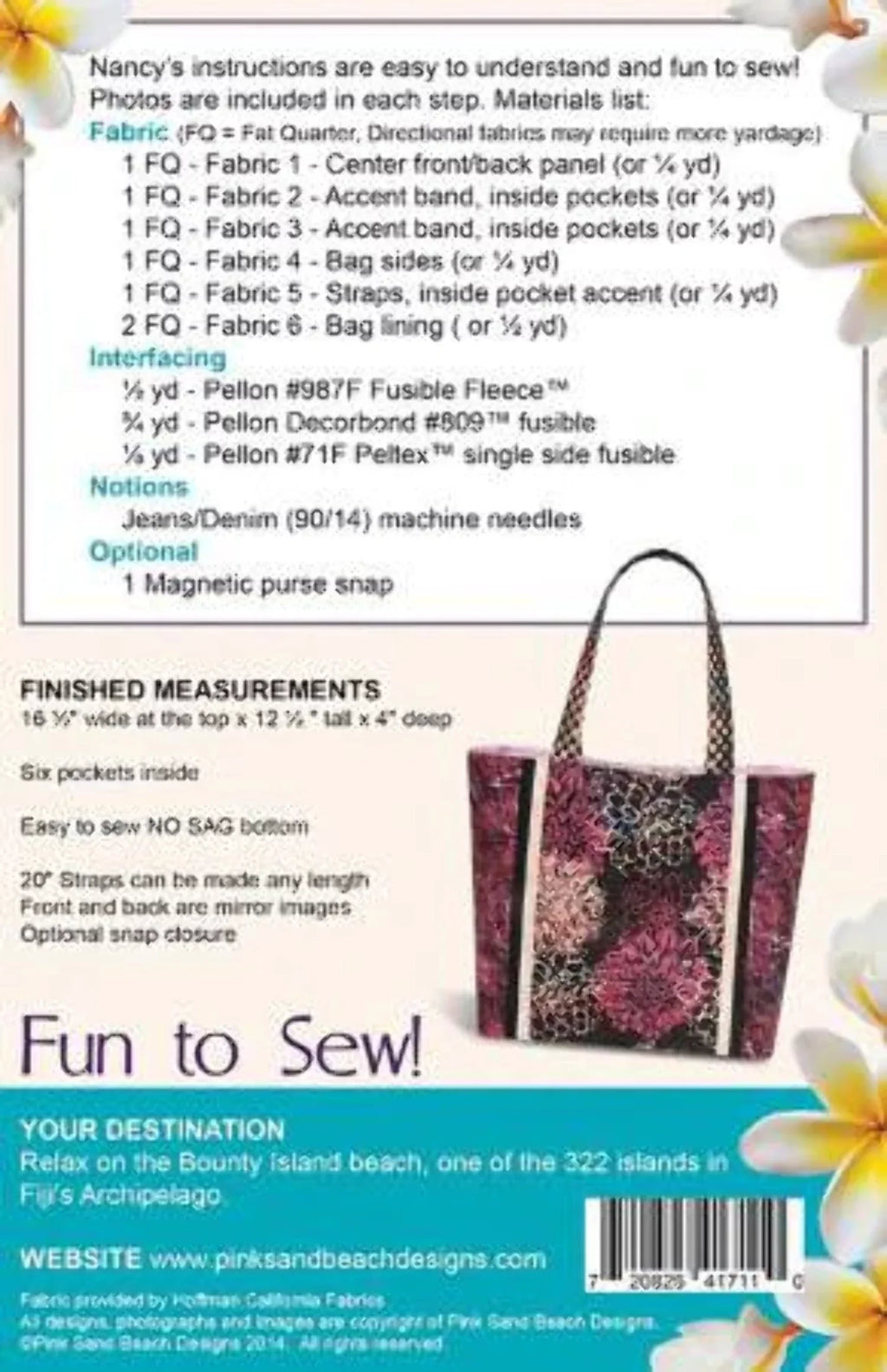 Pink Sand Beach Tote Fiji Ptrn