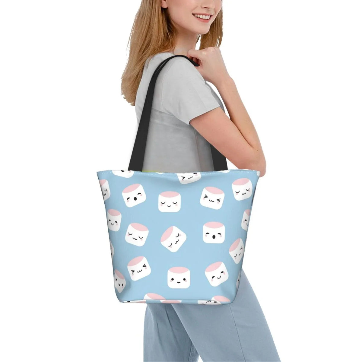 Cartoon Hobos Women'S Handbags Bag Sushi Shopping Large Bag,Shoulder Capacity Tote Lukts Bag