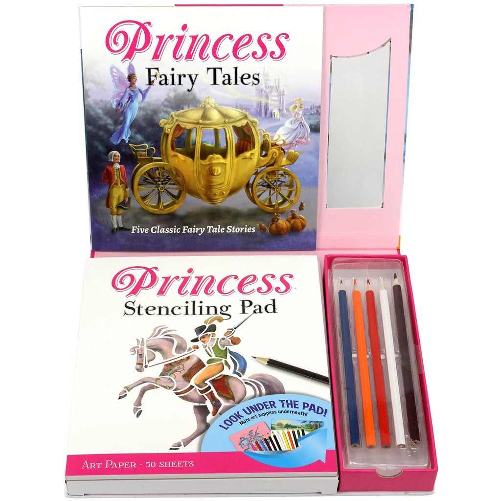 Kit Kits 5 Princess Scenes Stories, To Spicebox Activity Imagine And Kids It Art Recreate, For Stencil Fairytale Art Drawing Children's Stencil