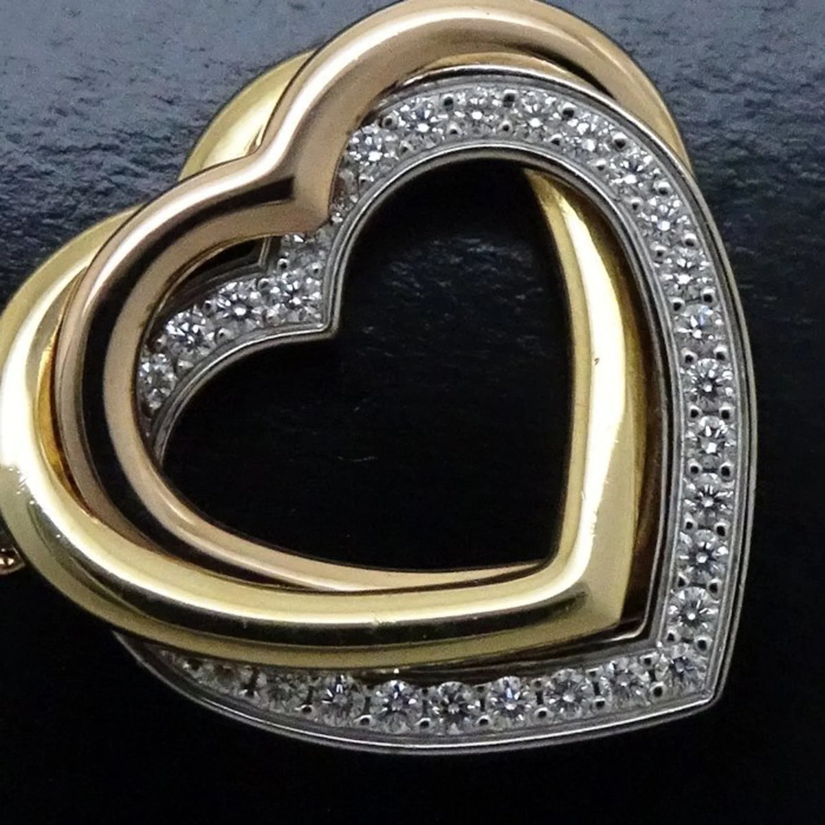 Diamond 291637 Trinity Necklace New) Pre-Owned K18 Gold Heart Three-Color CARTIER (Like B7061200
