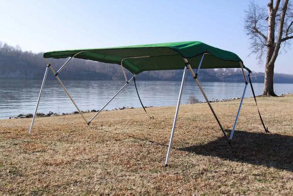 Pontoon 8' Bimini New DELIVERY) High, 4 (FAST 8' Wide, Complete TO BUSINESS 91-96" Boat Top Long, / Vortex Bow and 54" DAY SHIPPING Canopy, Green Deck Hardware Kit, 1 Frame, Wide 4 -