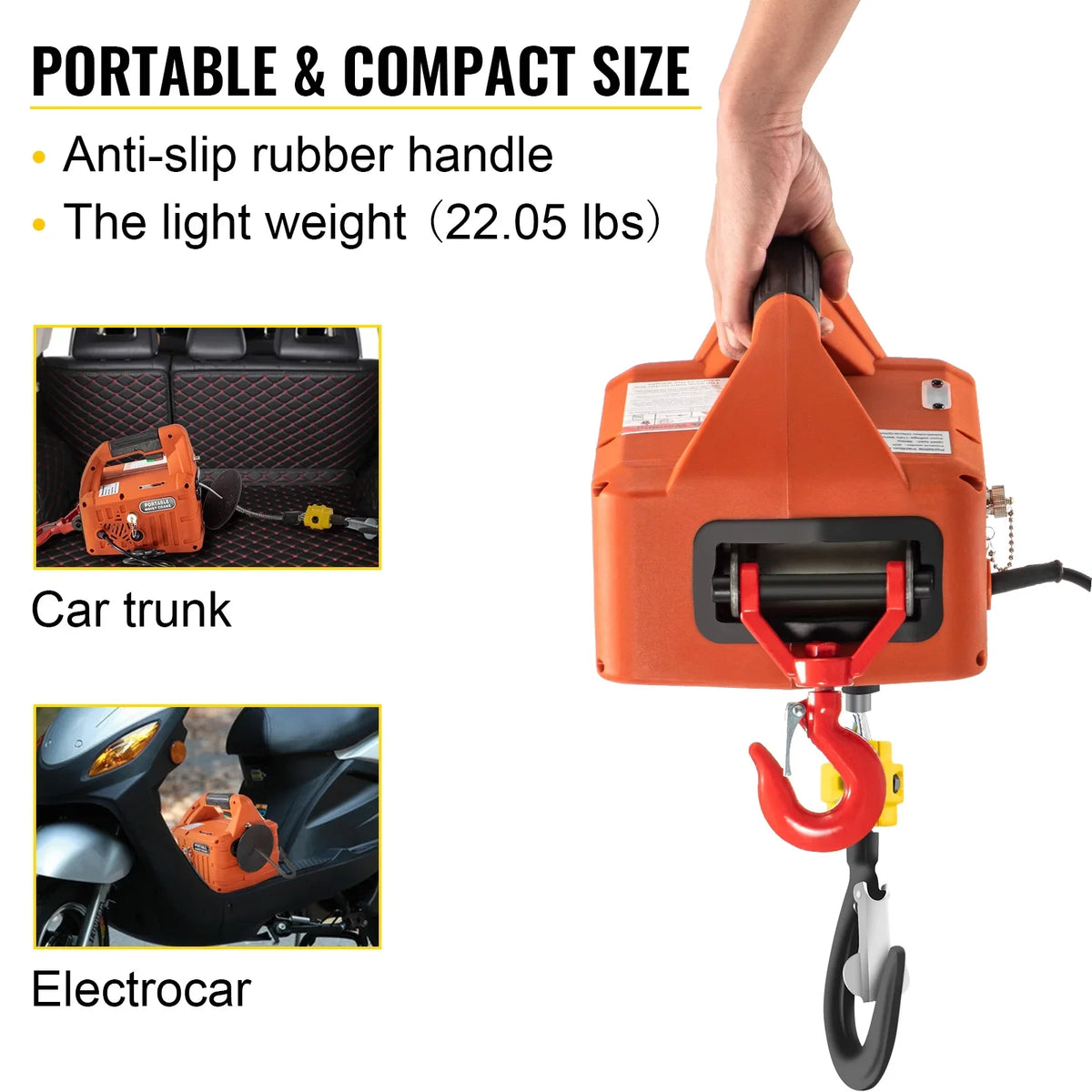 Hoist 25ft Remote 3-in-1 Crane Portable Electric BENTISM w/ Winch Control 1100lbs