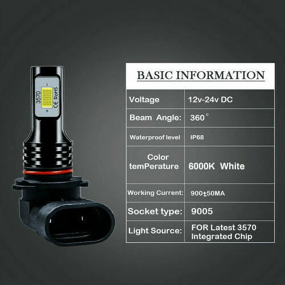 6X 1999 For LED Super 2000 Tahoe white Chevy Bright Silverado 2002 Bulbs 2000-2006 Kit 2001 Lights 6000K Headlights
