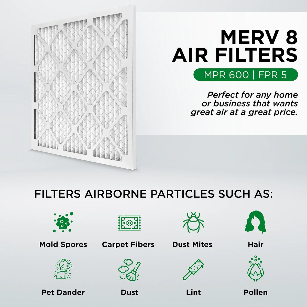 Actual 20x20x4 8 Pleated AC MERV 19-1/2 Pamlico 3-3/4 Case Furnace Size: 6. Air x Air 19-1/2 Filters. x of