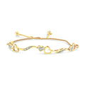 Gold Color, Plated Clarity) Adjustable Silver 14K Diamond Sterling Yellow I3 Hearts 1/10 Bracelet .925 and (I-J Cttw Wave 4"-10" Bolo