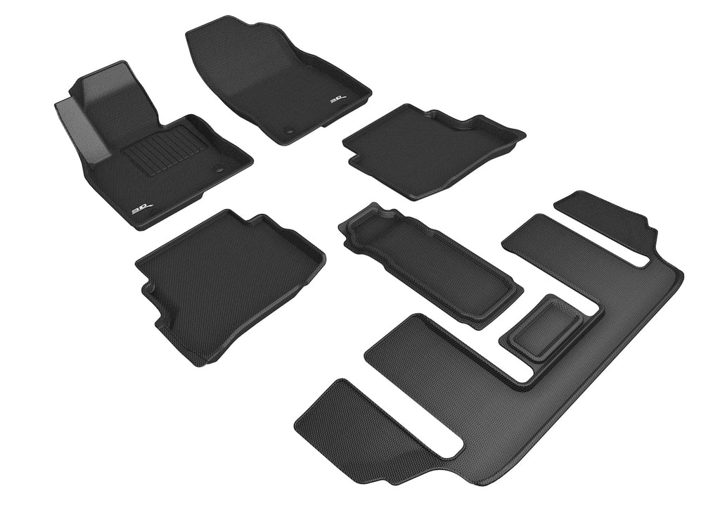 CX-9 Mat Full 2016-2023 Set KAGU Floor MAZDA compatible with MAXpider - (BLACK) 3D