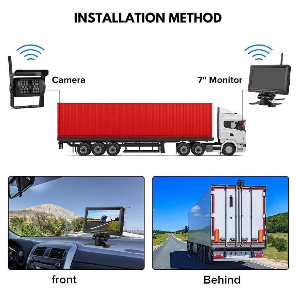 Vision 7" - Vehicle's Buses, Cameras) for - Enhance Camera Trailers, Waterproof Trucks(2 and Camera Safety Night Ideal Your Monitor Backup Kit RVs, with G·PEH with
