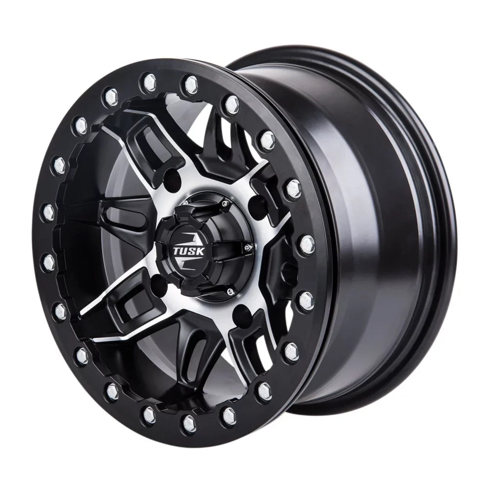 R-Spec YAMAHA 2.0 14x7 Wolverine 5.0 For 2022 Beadlock RMAX 1000 Machined/Black 4 Tusk Wheel + 4/156 Wasatch