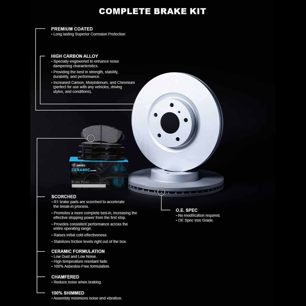 RX Rotor Concepts Ceramic LEXUS select: R1 Pads 76007 Wdwh1 Brake Carbon Fits With Coated 1999-2003 R1 Concepts