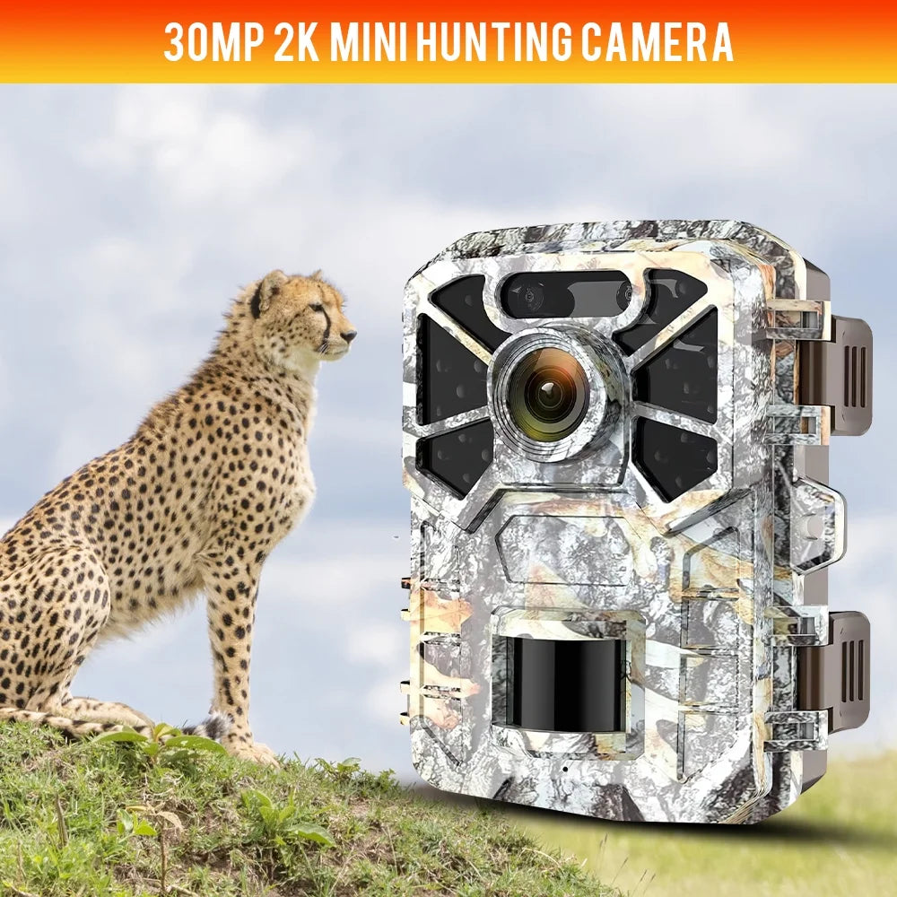 Surveillance, Infrared 120° Vision Angle Game Farm Monitor Trail Camera Trail Monitoring, Night with 2 Wide Camera, Waterproof 30MP Wildlife Pack with 2k Hunting Lens