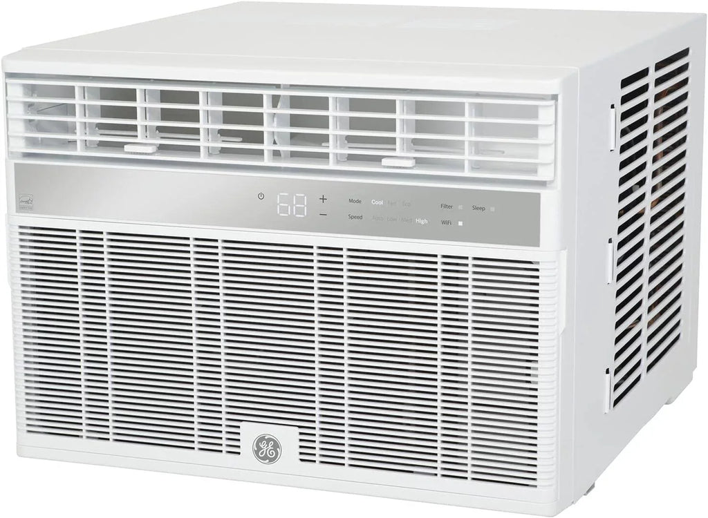 BTU Volts Capacity Connect Smart and Chassis Speeds Fixed Cooling 115 Fan CEER in with Wifi White 8000 AHY08LZ Conditioner 11.4 Air 3 GE Window