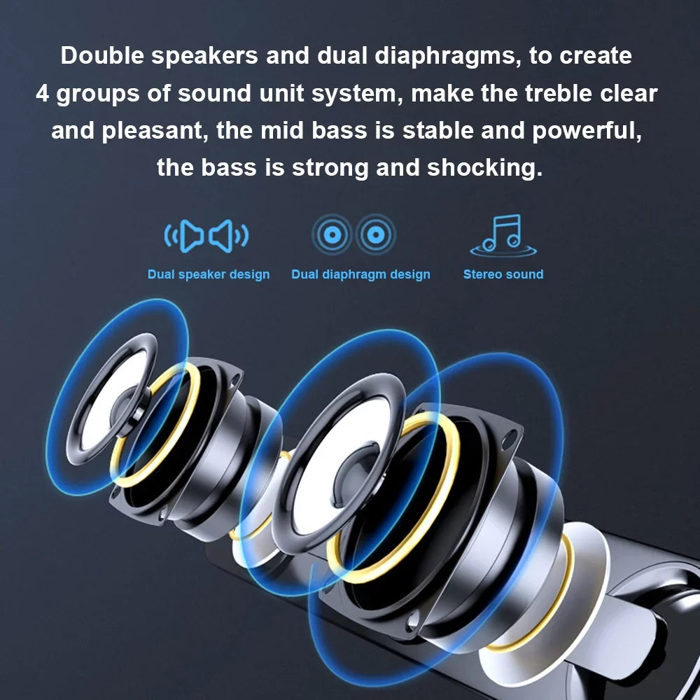 Audio Sound Stereo Subwoofer for Powerful Bass Laptop Speaker, Bar Wired Tablet Radirus Surround Box for Audio Computer Home Equipment Theater-Like MP3 Phone Quality PC V-111 Speaker, MP4, USB