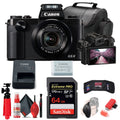 Card, G5 Kit (0510C001), Soft Reader, Digital Strap, Bag, Memory Deluxe Card Flex 64GB (International Cleaning Canon X Tripod, Hand Wallet, Model) Camera PowerShot