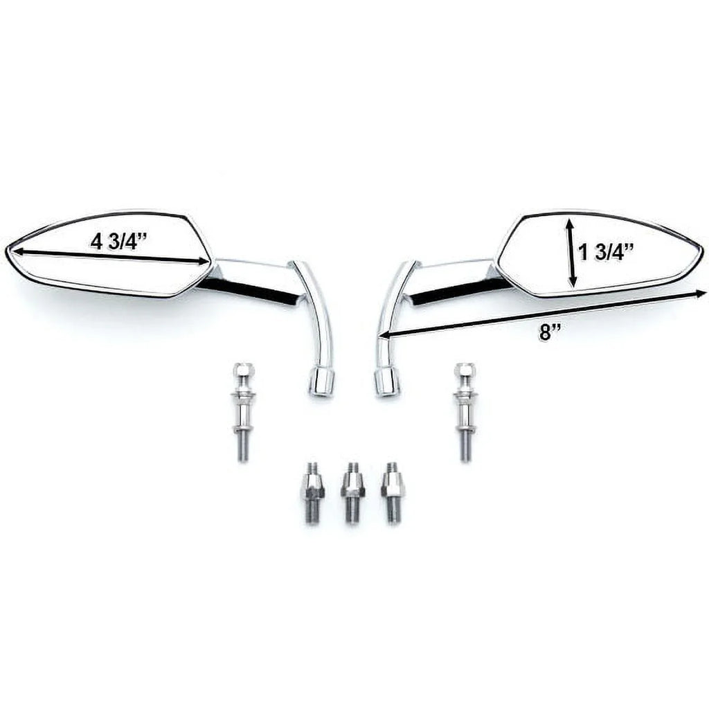 with Chrome Rear Custom Triumph Speed Pair Speedmaster Mirrors w/Adapters Krator View Compatible Master