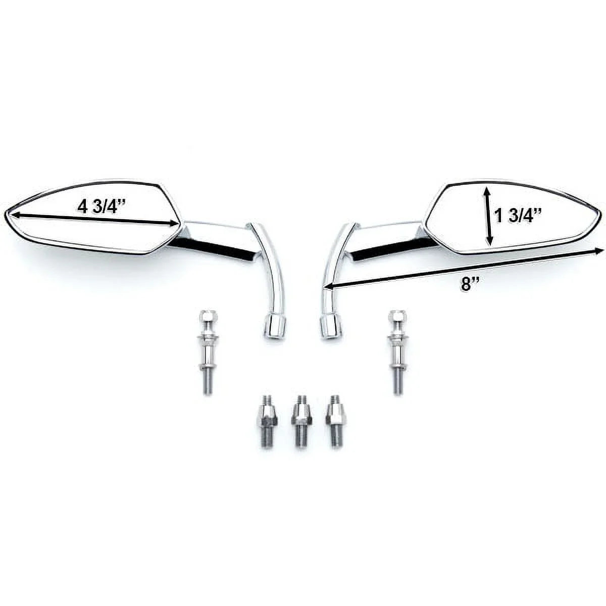 with Chrome Rear Custom Triumph Speed Pair Speedmaster Mirrors w/Adapters Krator View Compatible Master