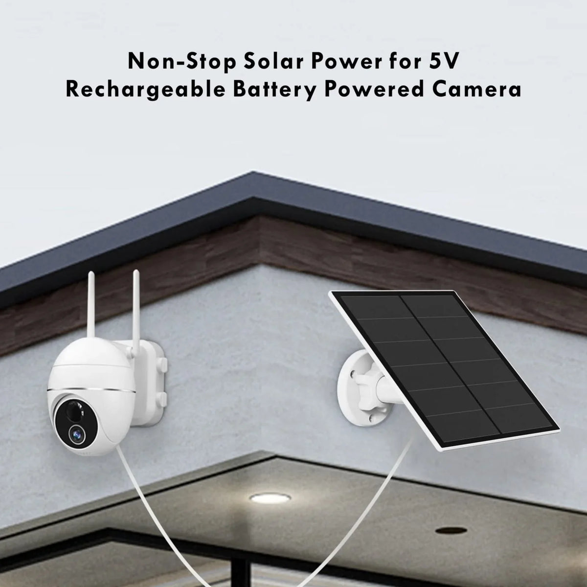 Micro with Battery USB Netvue Camera, Rechargeable Panel Solar Security Port Outdoor for Compatible