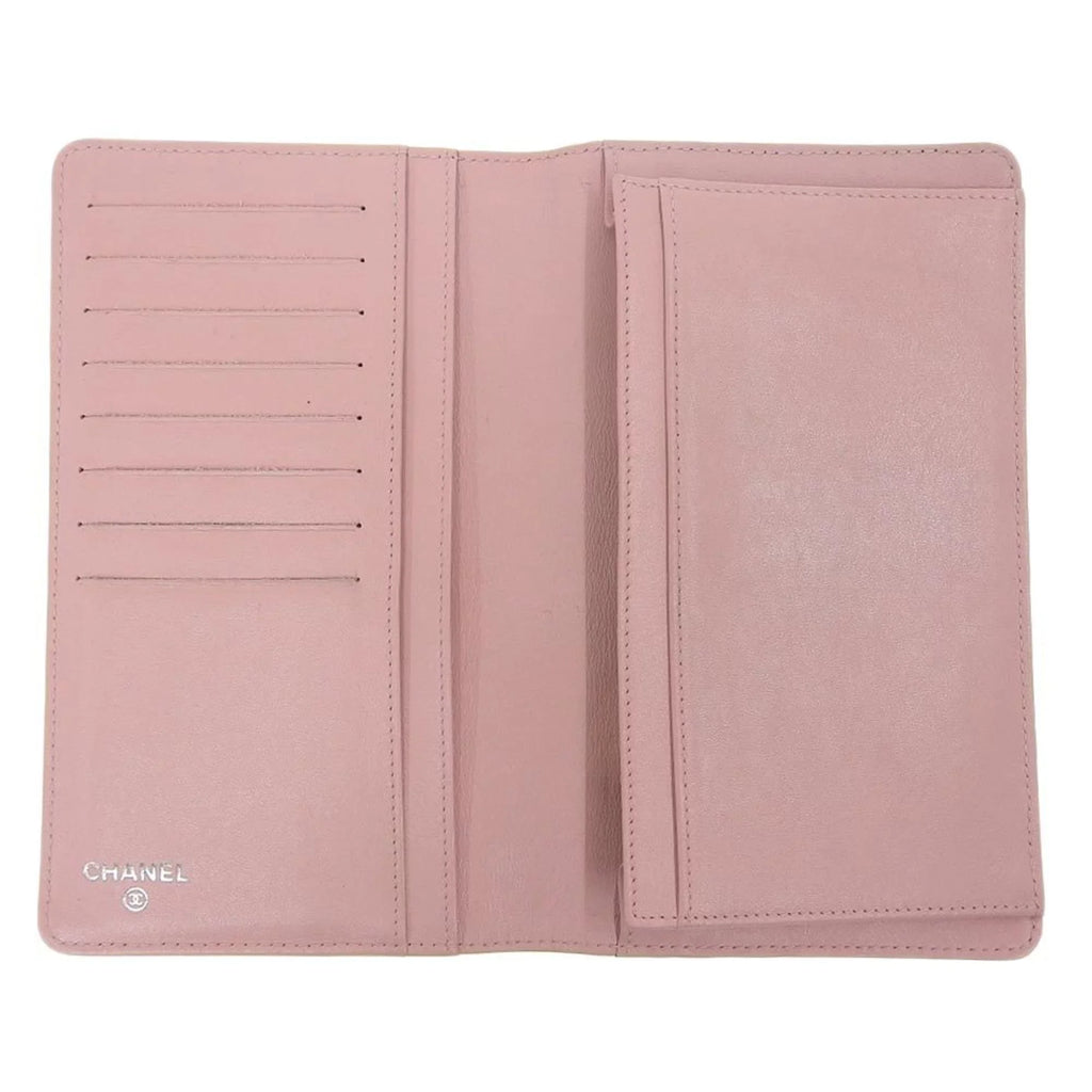 logo Pre-Owned mark here long A48651 caviar bi-fold CHANEL wallet 16 (Good) series Chanel skin pink
