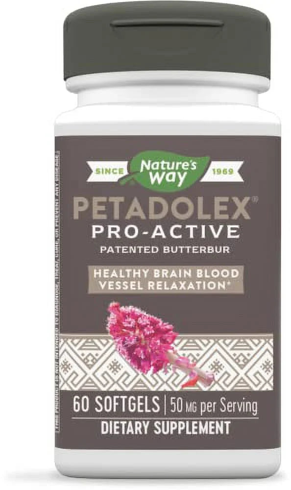 in Patented Petadolex Brain 60 Health Pro-Active, with Relaxation Blood Softgels the Butterbur*, Way and Vessel Nature's