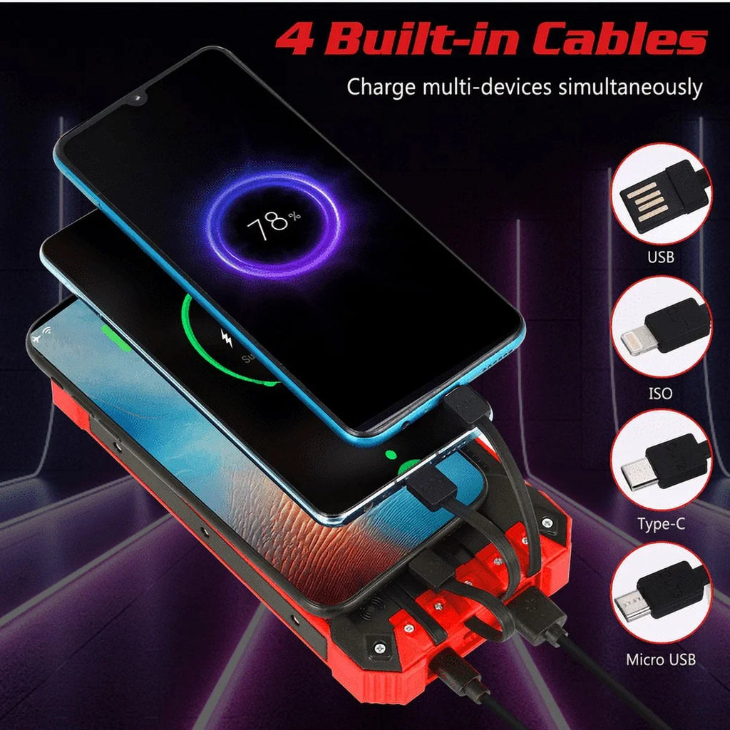 Charger IPX4 with 5V/3A Flashlight Bank 20000mAh Ulefone Qi LED Power For 6 4 Outputs 9 Waterproof Inputs C 3 Armor Battery Cables Port Built-in 15W External Solar Solar USB Wireless Portable