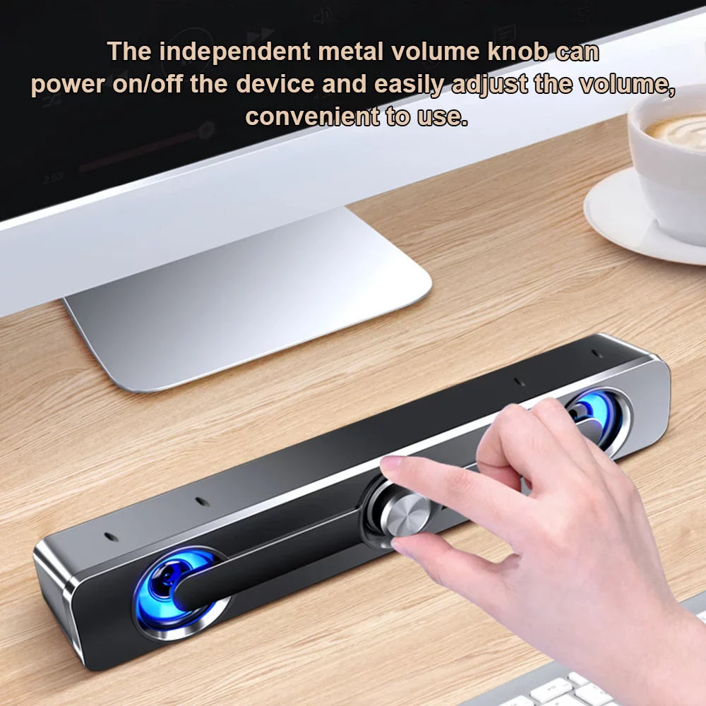 Audio Sound Stereo Subwoofer for Powerful Bass Laptop Speaker, Bar Wired Tablet Radirus Surround Box for Audio Computer Home Equipment Theater-Like MP3 Phone Quality PC V-111 Speaker, MP4, USB