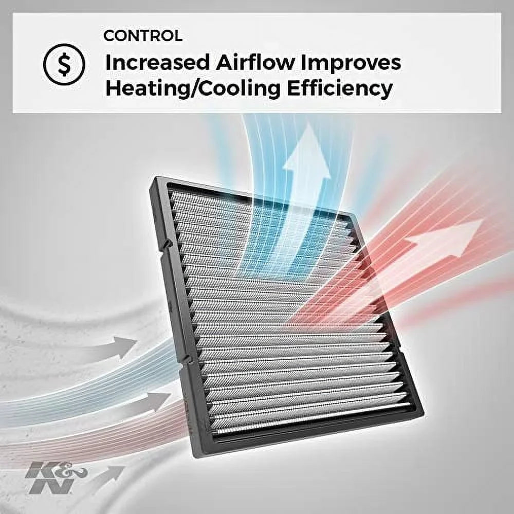 (Grand Vehicle Van, Washable Select K&N Cargo Van) For Filter: & Town Reusable: Air Dodge/Chrysler and 2008-2018 Cabin Country VF2038 Models, Designed Caravan,